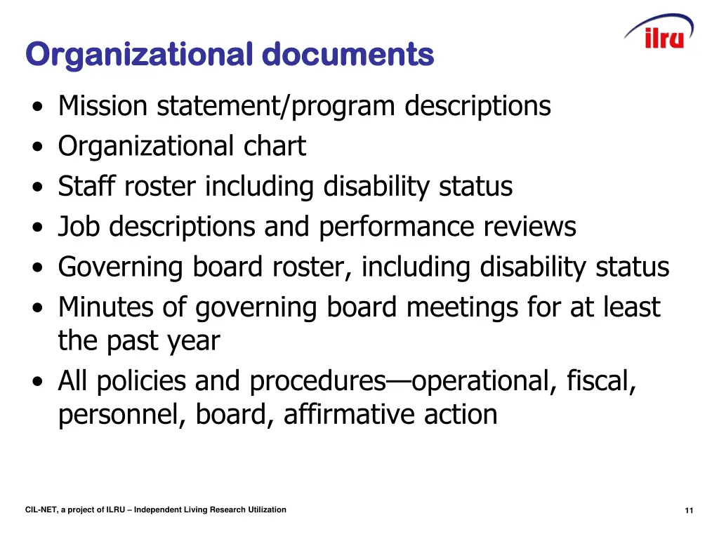 organizational documents organizational documents