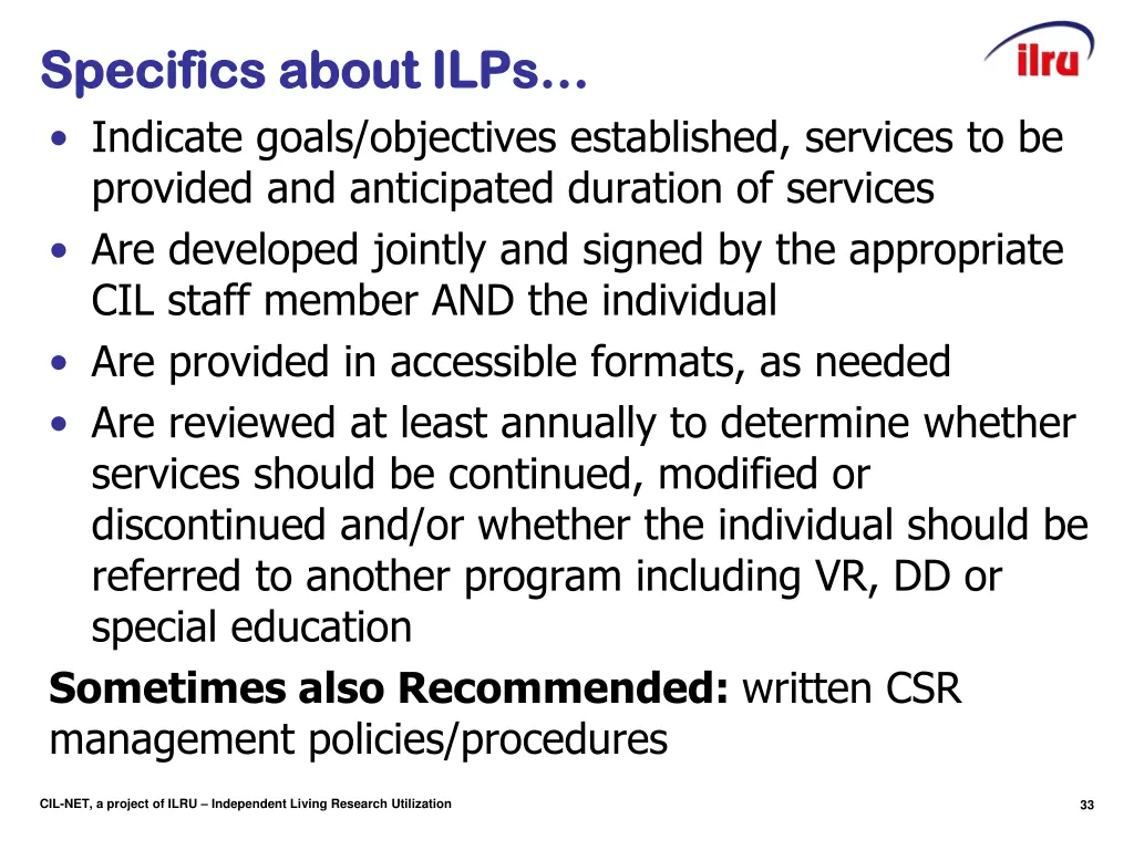 specifics about ilps specifics about ilps