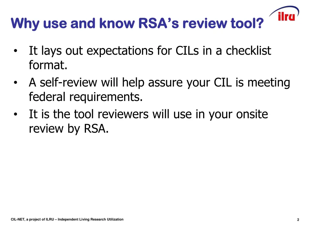 why use and know rsa s review tool