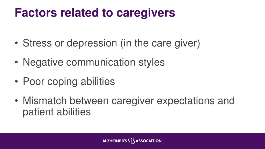 factors related to caregivers