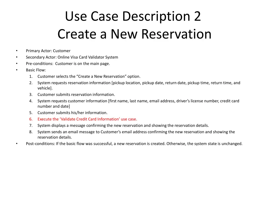 use case description 2 create a new reservation