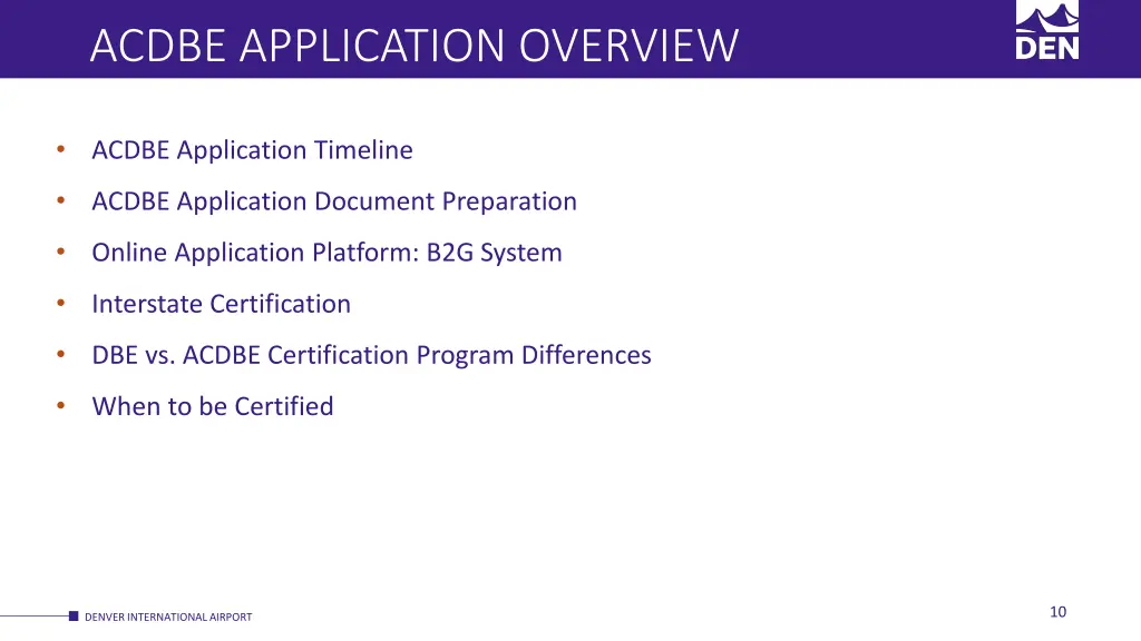 acdbe application overview