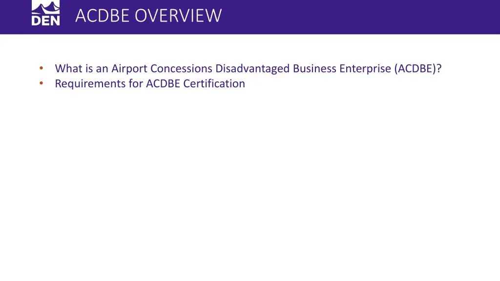 acdbe overview
