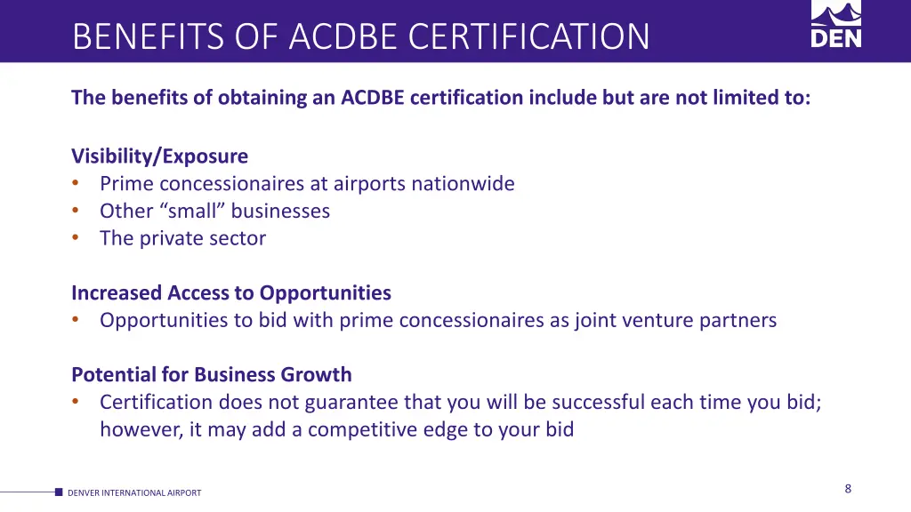 benefits of acdbe certification