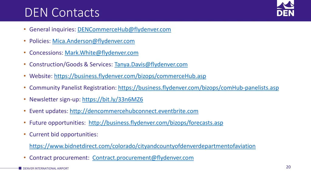 den contacts