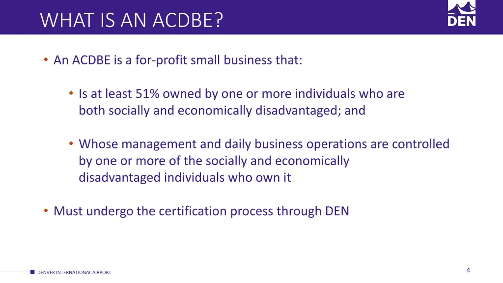what is an acdbe