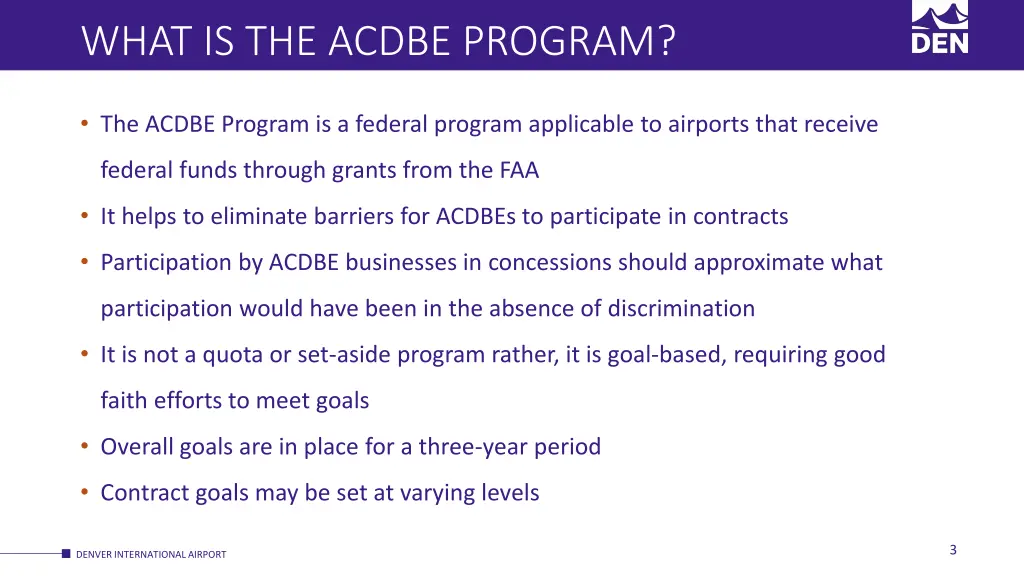 what is the acdbe program