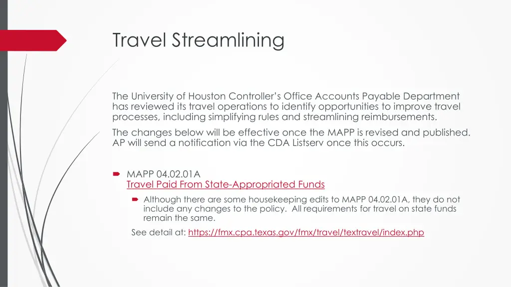 travel streamlining