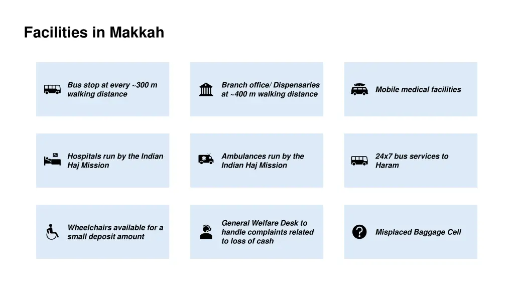 facilities in makkah