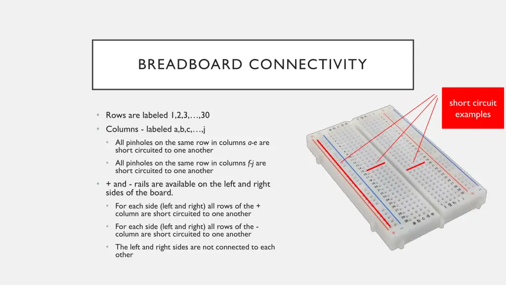 breadboard connectivity