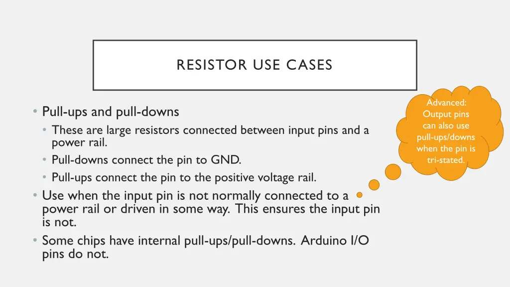 resistor use cases