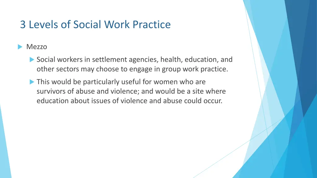 3 levels of social work practice 1