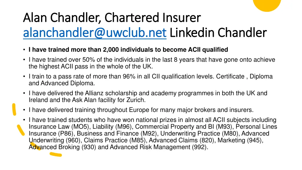 alan chandler chartered insurer alan chandler