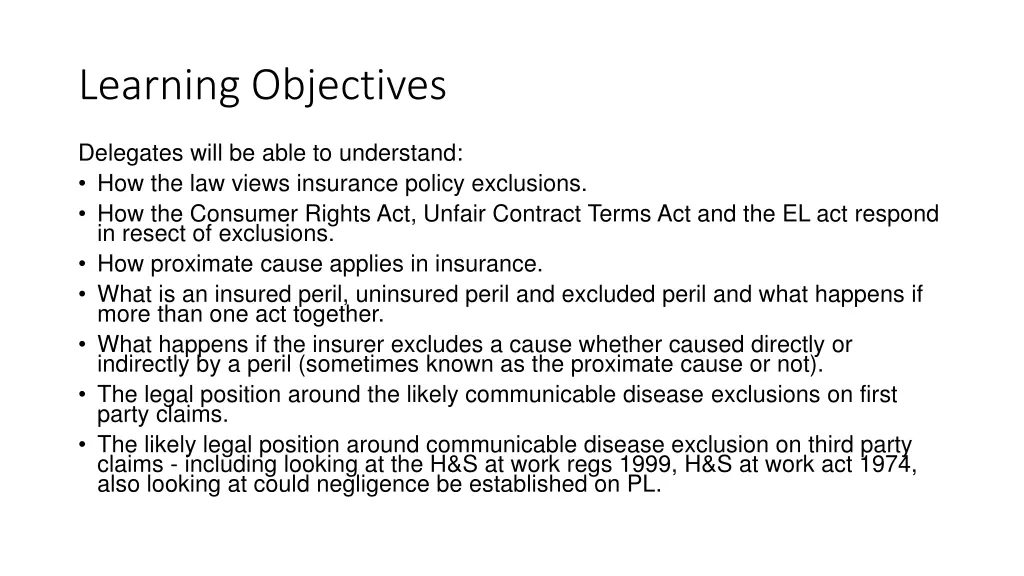 learning objectives