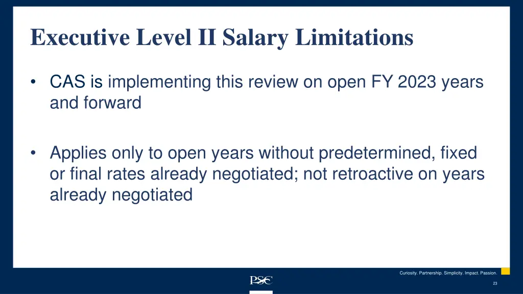 executive level ii salary limitations 1