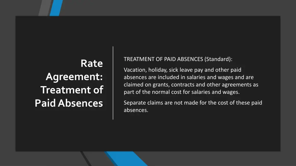 treatment of paid absences standard