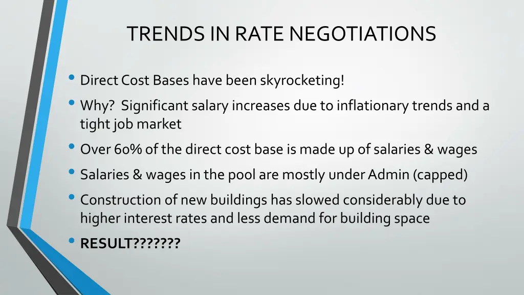trends in rate negotiations