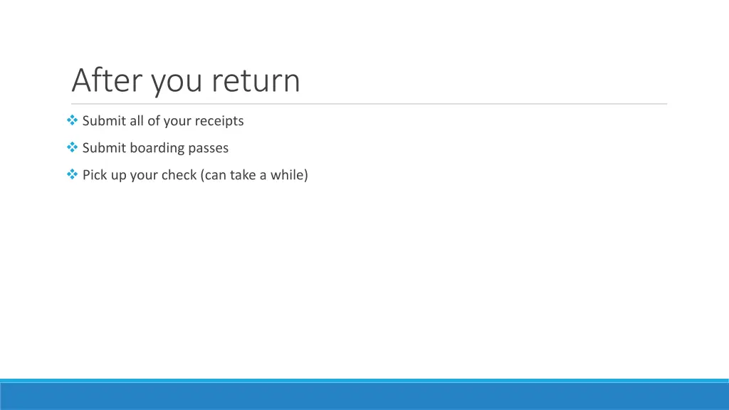 after you return