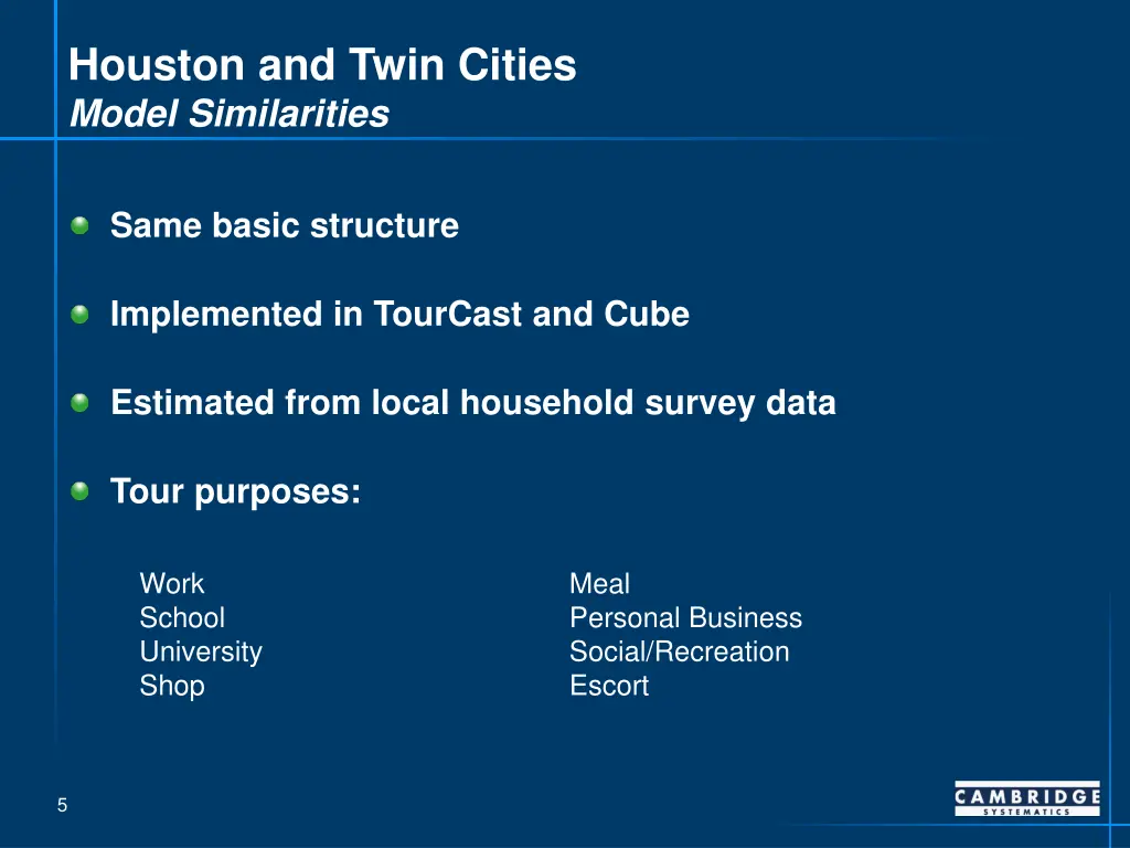 houston and twin cities model similarities