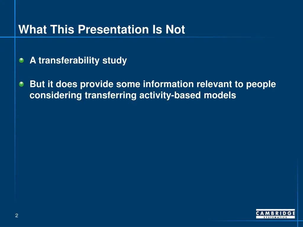 what this presentation is not