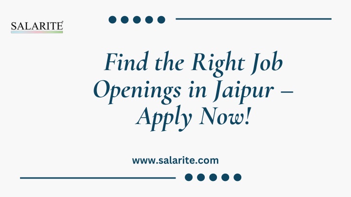 find the right job openings in jaipur apply now