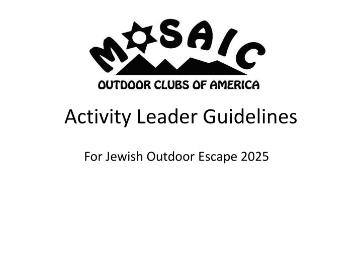 activity leader guidelines