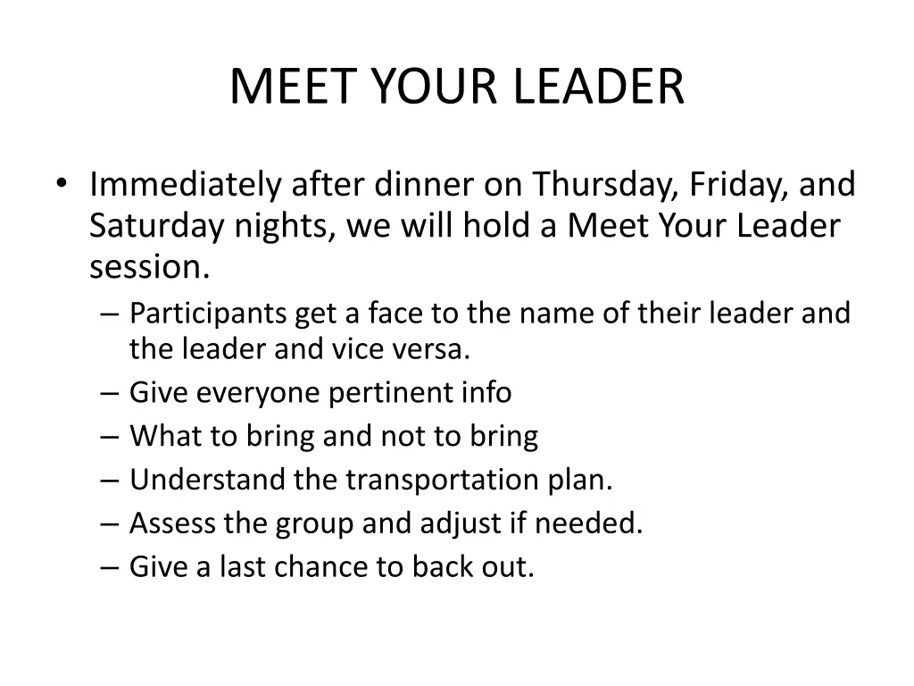 meet your leader