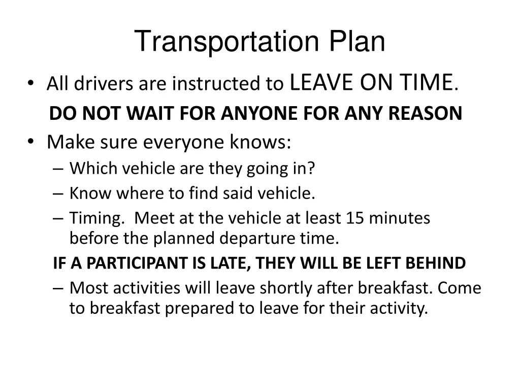 transportation plan