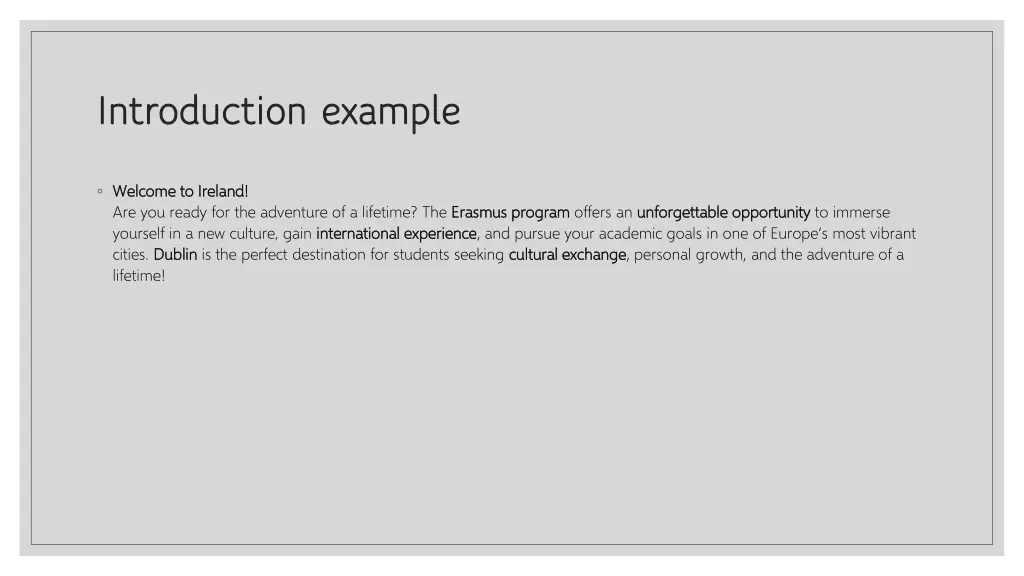 introduction example introduction example