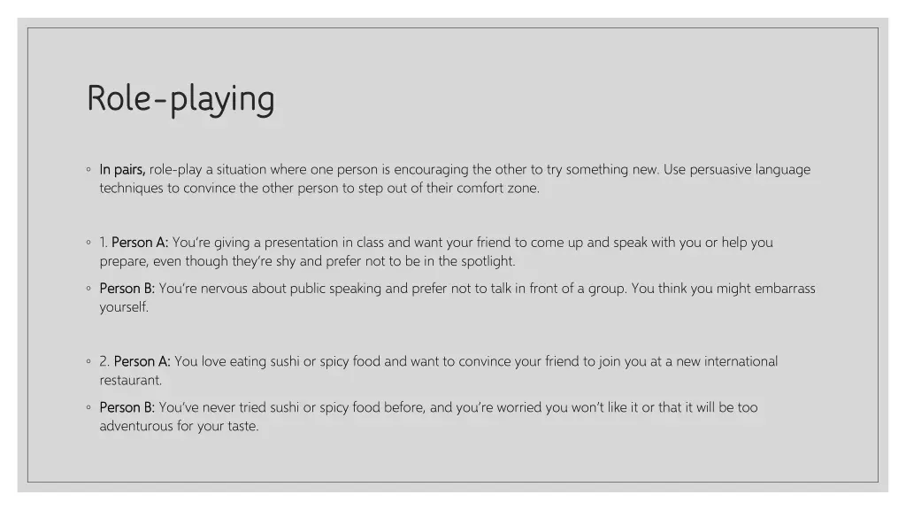 role role playing playing