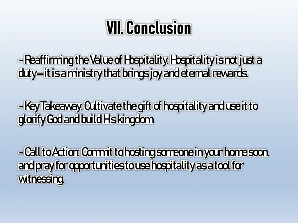 r eaffirm ing the v alue of h ospitality