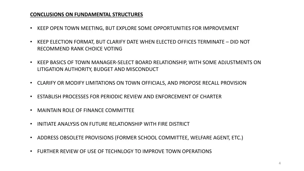 conclusions on fundamental structures