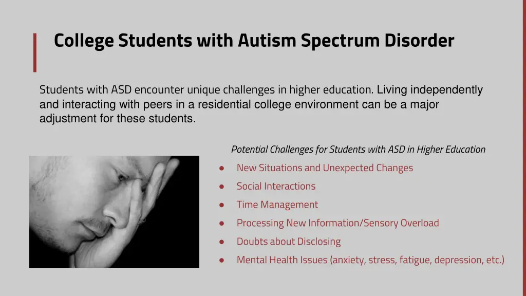 college students with autism spectrum disorder