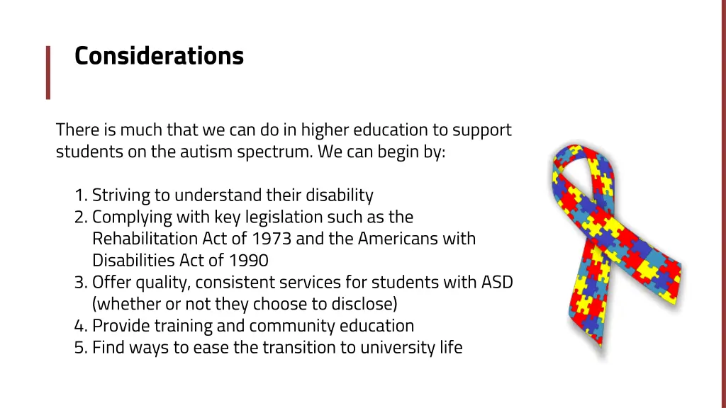 considerations