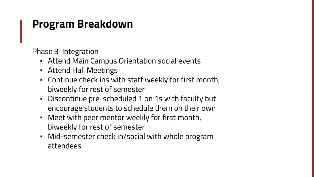 program breakdown 2
