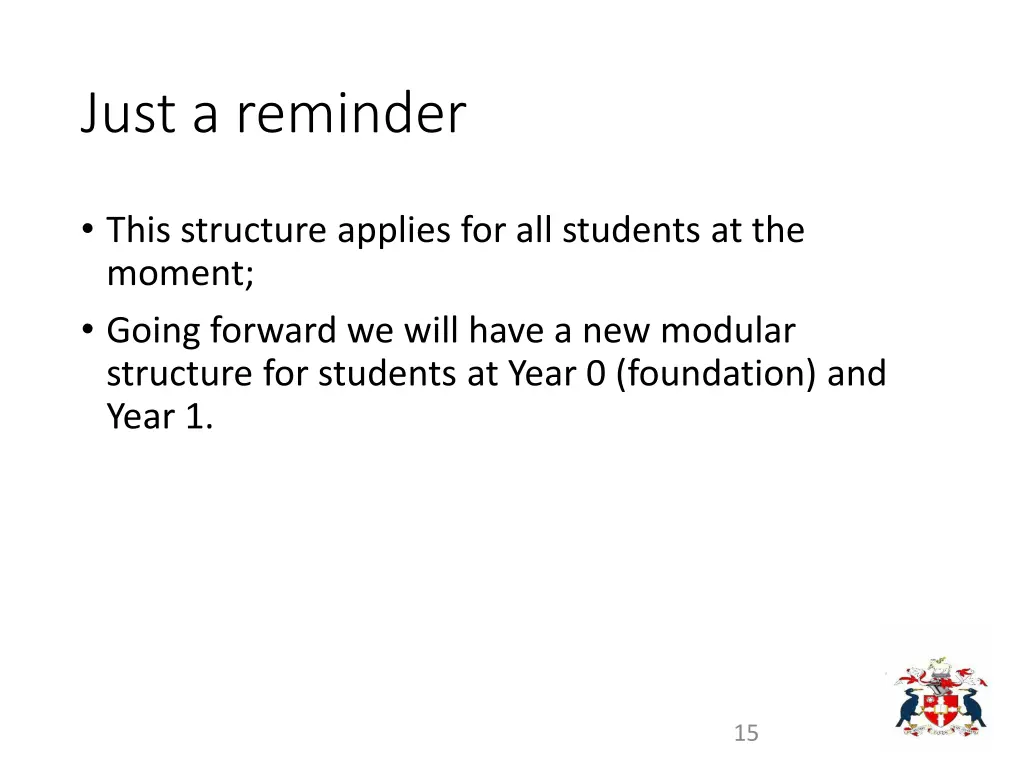 just a reminder