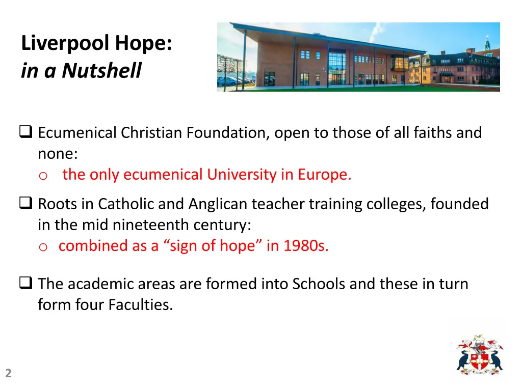liverpool hope in a nutshell