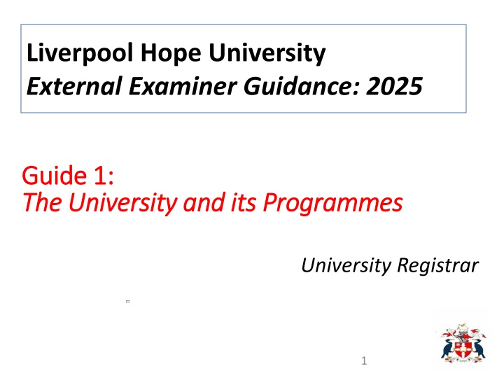 liverpool hope university external examiner