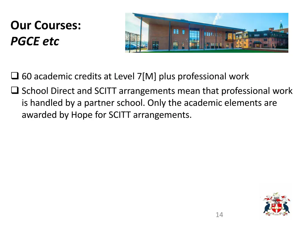 our courses pgce etc