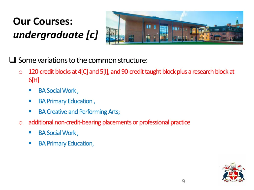 our courses undergraduate c