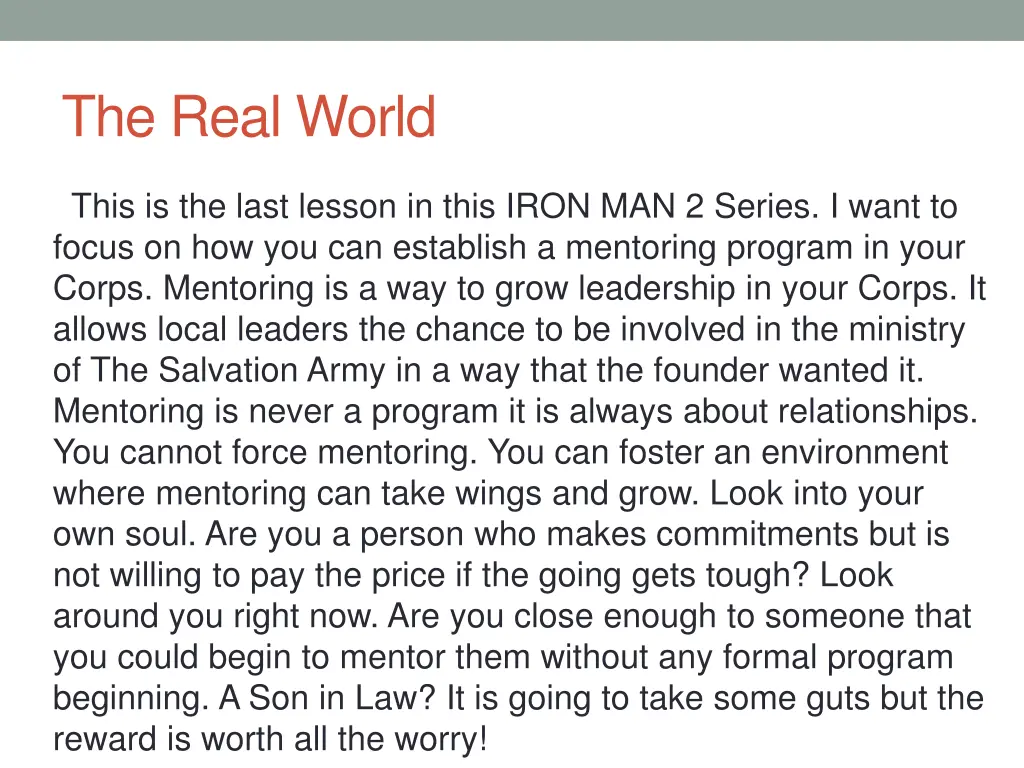the real world