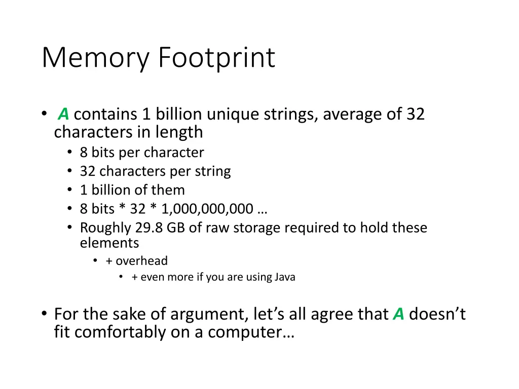 memory footprint