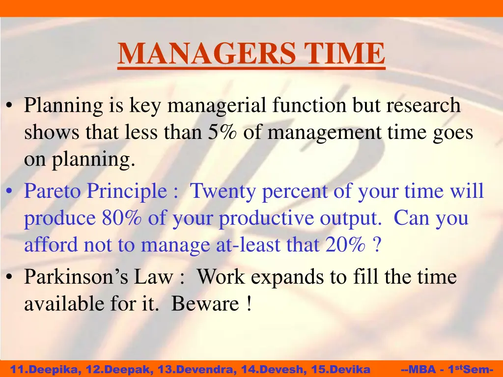 managers time