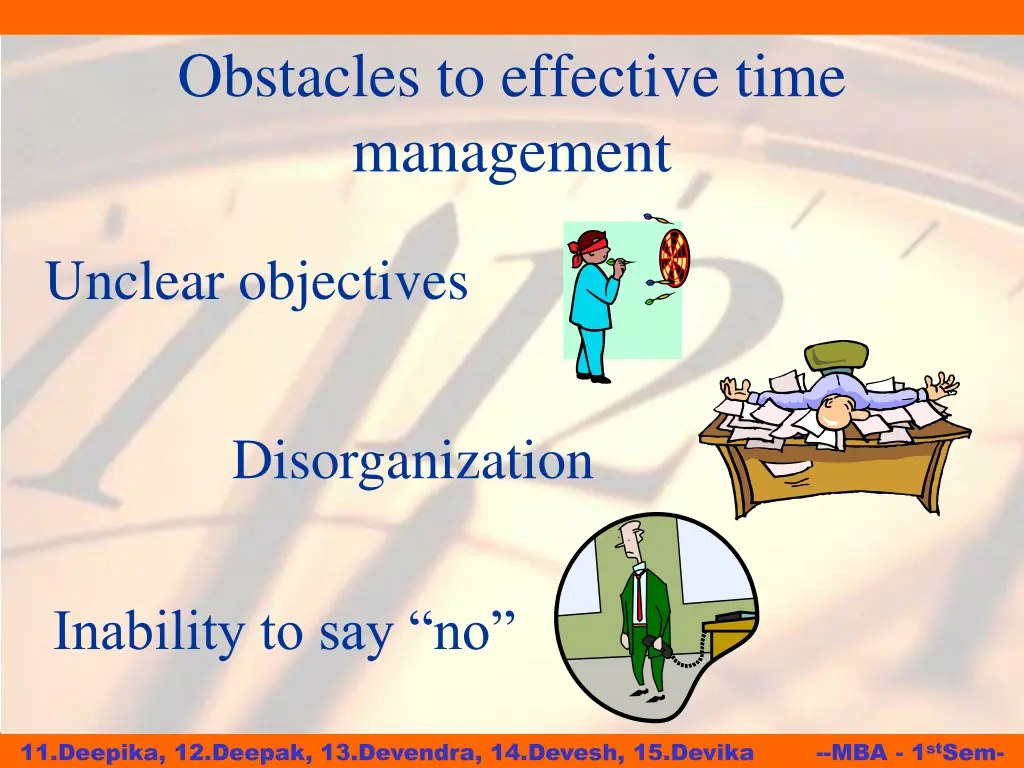 obstacles to effective time management