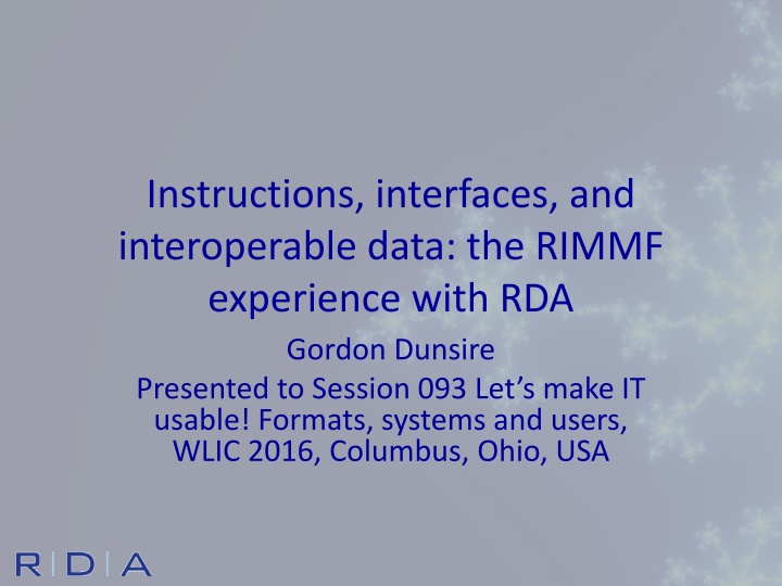 instructions interfaces and interoperable data