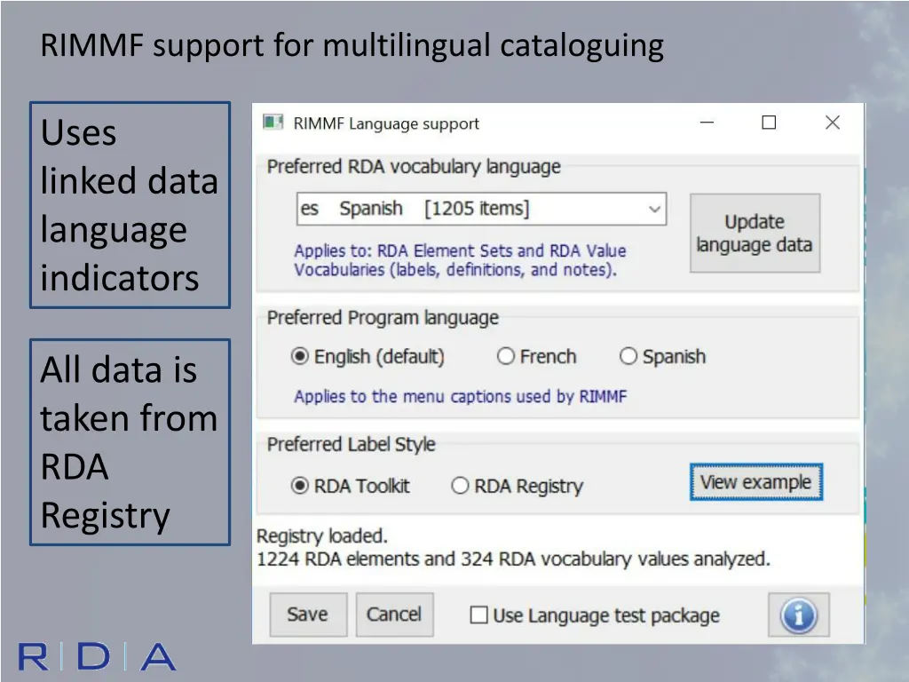 rimmf support for multilingual cataloguing
