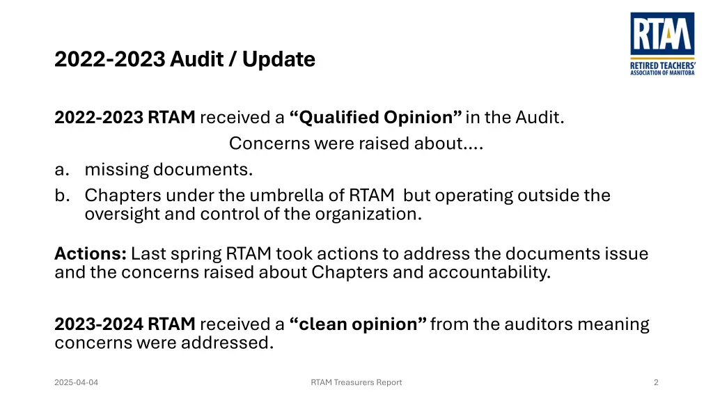 2022 2023 audit update