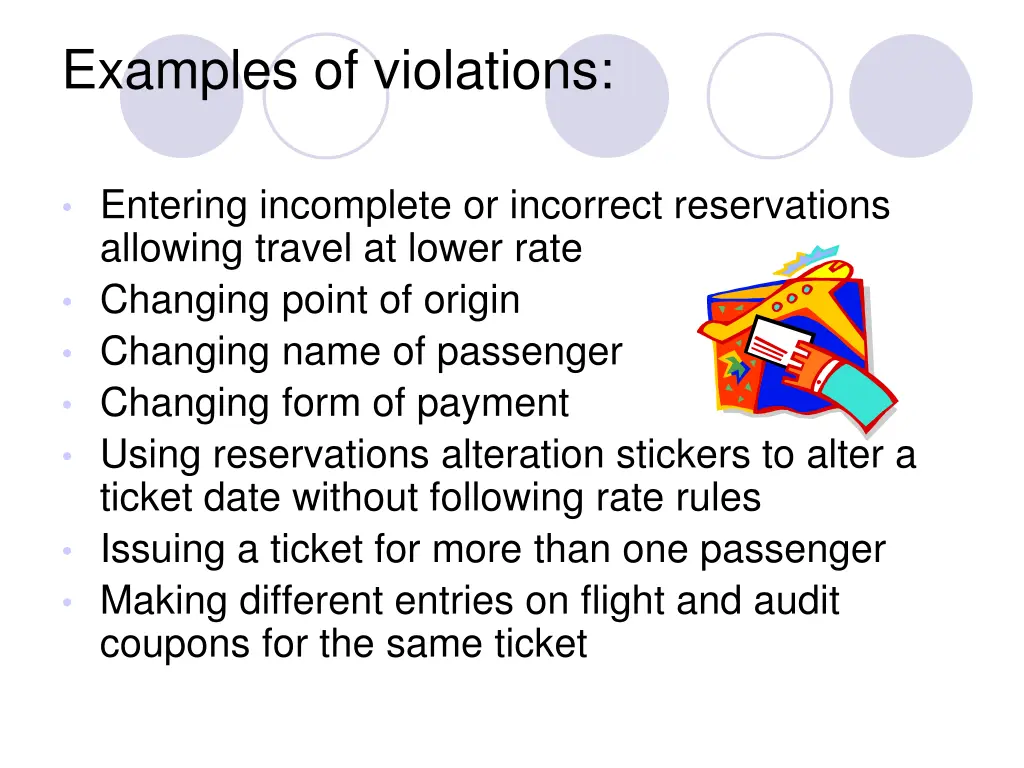 examples of violations