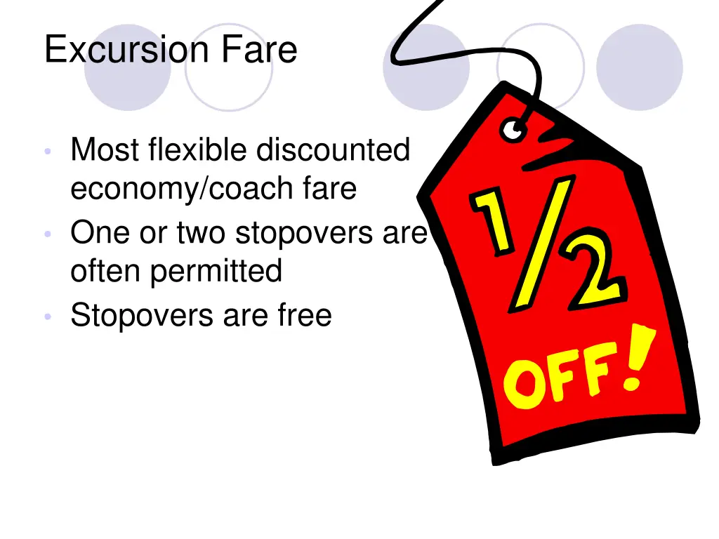 excursion fare