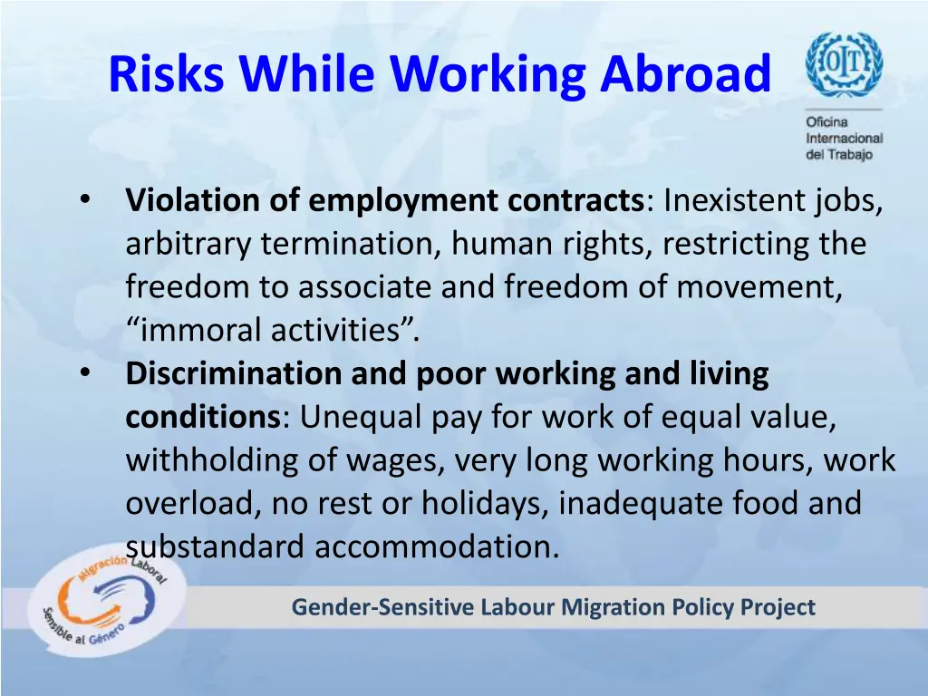 risks while working abroad
